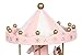 Carousel Happy Birthday Cake Bunting Topper Cake Topper Garland, Birthday Party Cake Decorations Plastic Merry-Go-Round Horse Christmas Birthday Gift Carousel Music Box, (Pink)