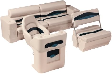 Wise Premier Pontoon Seats/ Rear Group (Platinum/Platinum Punch Navy/Cobalt)