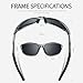 TOREGE Polarized Sports Sunglasses for Men Women for Cycling Running Fishing Golf TR90 Unbreakable Frame TR010-1 (Transparent Gray&Black Tips&Grey Lens)