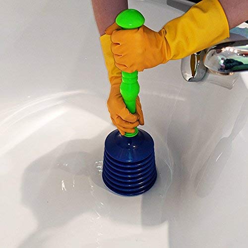 Luigi's Large Sink and Drain Plunger for Kitchens, Bathrooms, Sinks, Baths, Waste Pipes and Showers. Heavy Duty, Powerful, Commercial Style 'Plumbers Plunger' with Large Bellows