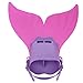 Kids Girls Adjustable Swimming Monofin Flippers Swimmable Mermaid Tail (Pink with Purple)