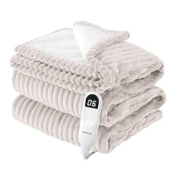 Bedsure Heated Blanket Electric Twin - Soft Ribbed