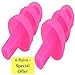 TopNotch Silicone Earplugs Swimming or Sleep - 4 Pink Pairs for Silicon Swim or Travel Ear Plugs