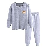 2PCS Kids Thermal Underwear Long Johns Set Toddler Boys Girls Pajamas Cotton Warm Base Layer Suits for 3-8Years