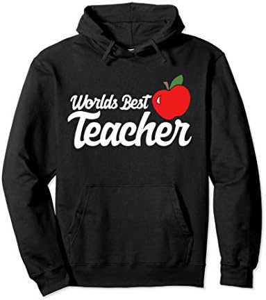 Unisex Worlds best teacher pullover hoodies awesome teacher graphic Large Black