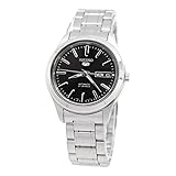 Seiko Men's SNKM47K Silver Stainless-Steel Automatic Watch with Black Dial