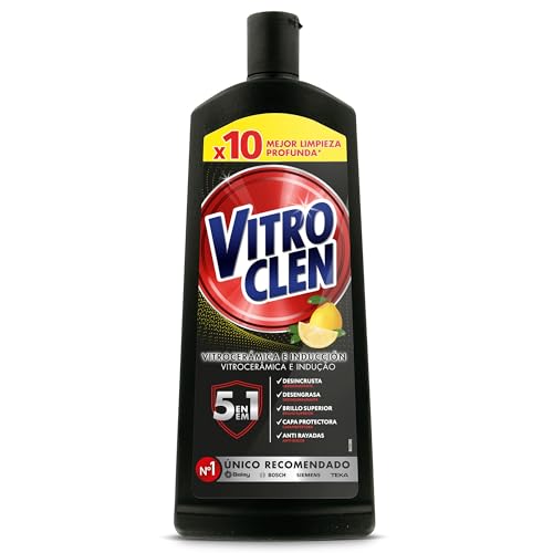 Limpiador Vitrocerámica e Inducción, en Crema, Desincrusta, Desengrasa y Da Brillo, Aroma Limón, 450 ml