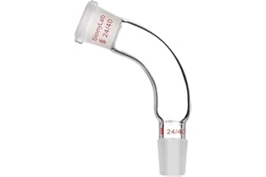 StonyLab Glass Distillation Adapter 105 Degree Bent with 24/40 Outer and Inner Joint