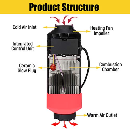 Air Diesel Heater Parking Heater - LCD Display 5KW 12V For Trucks Boat Car Trailer,Applicable to: various diesel mechanical vehicles such as cars, buses, RVs, trucks, engineering vehicles, etc.