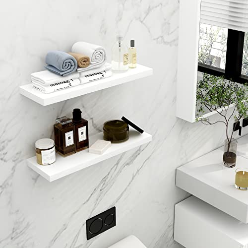 WELLAND Simons Floating Wall Shelf Ledge Shelves(36inch, White