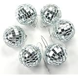Cosmos 6 pcs 1.8 Inch Disco Ball Mirror Party Christmas Xmas Tree Ornament Decoration with Cosmos Fastening Strap