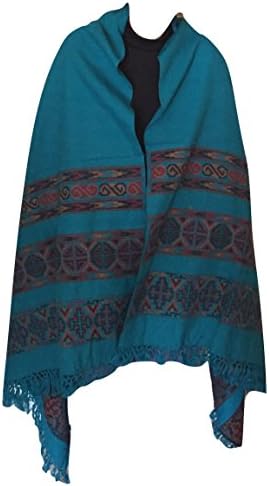 Women's Men's Tibetan Meditation Shawl with Three Stripes, Prayer Shawl, Yoga Blanket