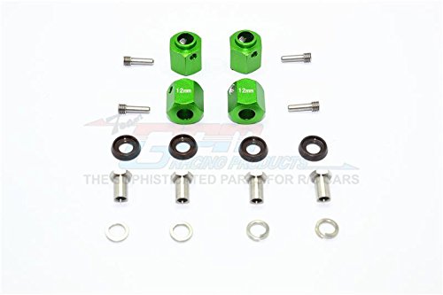 Traxxas TRX-4 Trail Defender Crawler Upgrade Parts Aluminum Wheel Hex Adapters 12mm - 4Pcs Set Green
