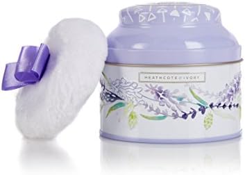Heathcote & Ivory Lavender Fields Talc Powder with Puff, 130 g