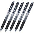 Pentel Energel X Rubber Grip & Click Retractable Fine Line, Needle Tip -BLN-105- Cost Performance Model -0.5mm-Black Ink-Value Set of 5 (with Our Shop Original Description of Goods)
