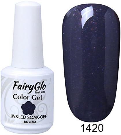 FairyGlo Gel Nail Polish Colour Coat Varnish Soak Off UV LED Beauty Salon Manicure Decor Nail Art 15ml Pearl Dark Grey 1420