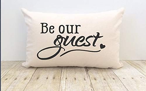 Georgia Barnard Home Be Our Guest Pillow Cover, Welcome, Home Sweet Home, Welcome to Our Home, Friends, Couples, Family Cushion Case for Sofa Bed 12 x 20 Inch