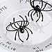 Boao 6 Pieces Halloween Spider Napkin Ring Black Spider Napkin Holder for Halloween Party Table Decorations