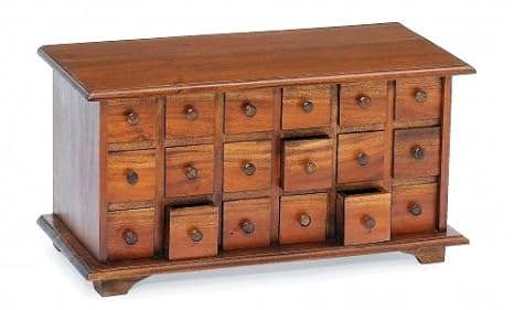 18 Drawer Apothecary Spice Chest Solid Mahogany Amazon In Home