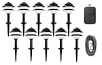 Moonrays 95534 10-Fixture Low-Voltage Plastic Lighting Kit, Black