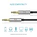 Audio Cable, TechRise 2.5 Meter Nylon Braided Premium Auxiliary Aux Audio Cable Cord for Headphones, iPods, iPhones, iPads, Home / Car Stereos and More - Black