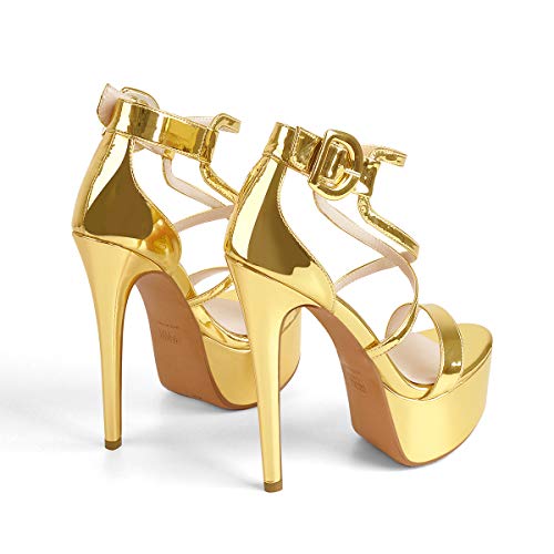 peep toe ankle strap platform heels