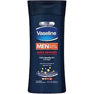 Vaseline Extra Strength Body And Face Lotion For Men, 10 Ounce