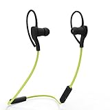 Masione® Sport Bluetooth Headphone Earphone Wireless Stereo Headset Earpiece with Microphone For iPhone Samsung LG Cell Phones Tablet (Black Green)
