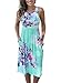 Dokotoo Womens Summer Casual Beach Maternity Floral Print Flower Midi Sun Dresses Plus Size Green Large