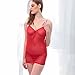 Sexy Lingerie,Cherry Red Women Lingerie Sexy Underwear Teddy Deep V Halter Lace Bodysuit Ceinture Transparent Fun Pajamas (Star Model-free size, Red agate)