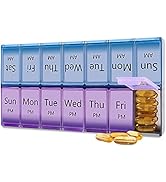 Extra Large Pill Organizer 2 Times a Day, 7 Day Pill Box Pill Holder, XL Weekly Pill Case AM PM, ...