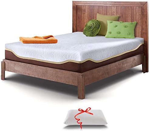 Live and Sleep Elite - Queen Size Memory Foam Mattress in a Box - Cooling Bed in a Box - Firm Support, Bonus Foam Pillow, CertiPUR Certified - Queen Size Bed