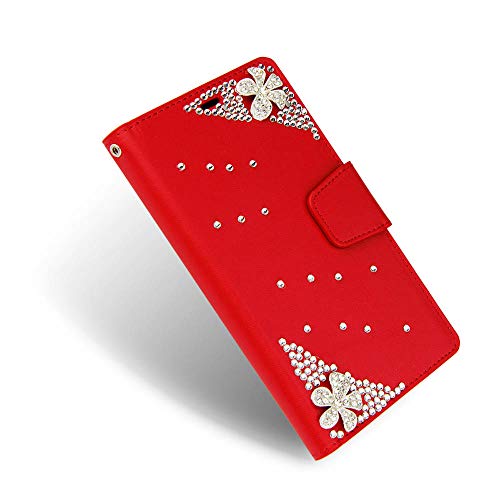 LG Stylus 4, Stylo 4 [El Lumiere Treasure Wallet Case] Multi-Card Slot Wallet Case [Drop Protection] Premium Leather [Kickstand Feature] (T-Flower Red) - Thumbnail 4