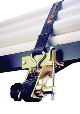 Rack-Strap RS1 Yellow Zinc Plated Steel Frame Right Angle Mounting Bracket with 8' Black Polyester Strap, 500 lbs Load Capacity, For Square Tubing and Angle Iron (Pack of 2 straps)