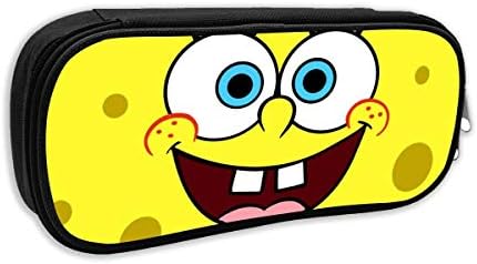 LEXDJ Pencil Case,Happy Spongebob SquarepantsPrint Big Capacity Pencil Pen Case for Office and School Supplies