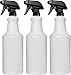 Empty Plastic Spray Bottle 32 Ounce, Professional Chemical Resistant with Black Sprayer, Heavy Duty, Adjustable Head Sprayer from Fine to Stream (Pack of 3)