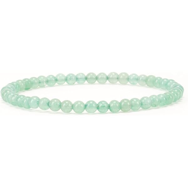 1 Pieza Pulsera Elástica Tejida A Mano Con Cuentas De Piedra Cristal