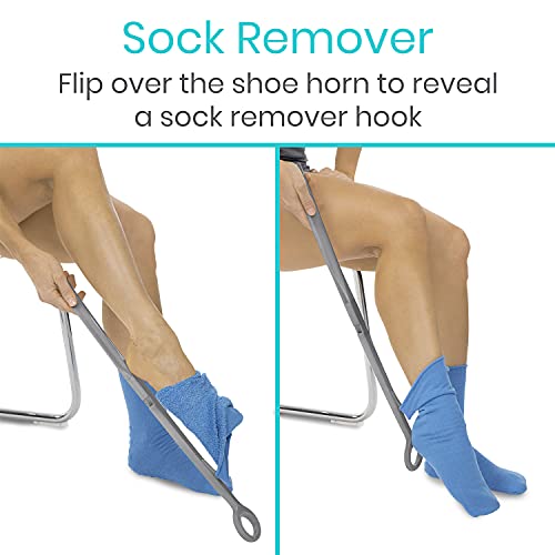 Vive Sock Aid Device for Seniors and Shoe Horn Kit Sock Puller Aid