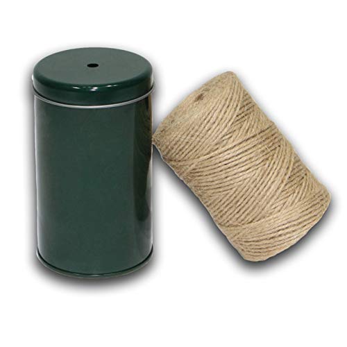 Gardzen Nature Jute Twine in Storage Dispenser, Natural 3 Ply 328 ft Twisted String Rope for Toys Craft Gift DIY Gardening