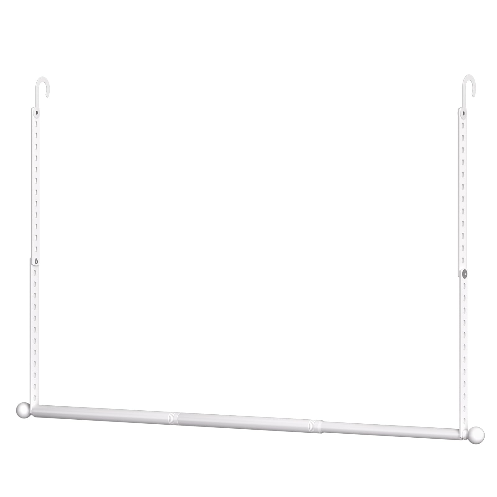 Photo 1 of SUTINE Closet Rods for Hanging Clothes, Adjustable Metal Closet Extender Hanging Rod, Space-Saving Closet Rod Extender Clothes Hanging Bar, Closet Poles for Hanging Clothes (White, 31.5-47.2 IN)