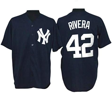 MLB Jersey Shirt Baseball Comfortable Major League New York Yankees 42# RIVERA Breathable Embroidery T-Shirt Tops For Men