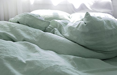Merryfeel Luxurious 100% Pure French Linen Sheet Set - King - Duck Egg - Thumbnail 3