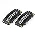 Leegoal 40pcs U Shape Iron Snap Clips For Feather Hair Extensions Wigs Weft Black Color