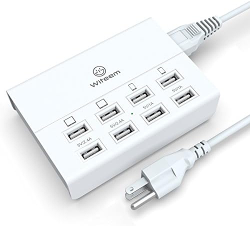 Witeem 50W 8-Port Family Size USB Charger Desktop Charging Station with iSmart Technology