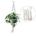 WIWAPLEX Macrame 2 Pack Cotton Rope Indoor Outdoor, 4 Legs Plant Hanger Brackets, Flower Pot Hanging Plant Holder for Home Decorations 40 Inches(White)
