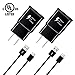 Samsung Galaxy S8 S9 Chargers Adaptive Fast Charging Compatible Samsung Galaxy S9 S9 Plus S8 S8 Edge S10 S10e Note 8 Note 9 Fast Wall Charger Adapter Block with 4 feet USB Type C Cable (2 Pack, Black)