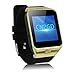 CNPGD All-in-1 Watch Cell Phone & Smart Watch Sync to Android iOS Smart Phone (Gold)