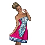 Lowpricenice DaySeventh Summer Fashion 1pc Women's Vintage Wrapped Chest Waist Dress Bohemian Casual
