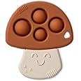 Itzy Ritzy Sensory Popper Toy for Babies - Itzy Pop Toy Features Raised Textures to Soothe Sore Gums, Relieve Stress & Improve Motor Skills - Baby & Toddler Fidget Toy for 3 Months & Up (Mushroom)