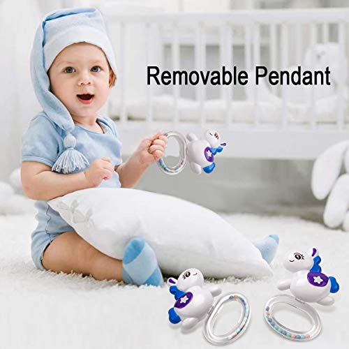 Mini Tudou Baby Mobile for Crib with Light and Music, Projector Rotation Remote Control Musical Box Crib Holder for Newborn Baby Boys Girls Children's Day Gift